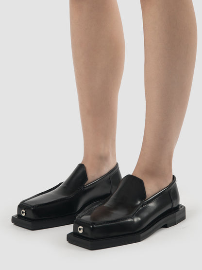 Black 3D Vector loafer shoes