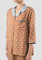 Biva Contrasted Collar Shirt In Orange-Mint