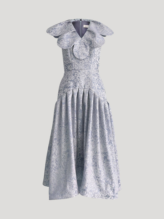 Formflower Dress In Jacquard Blue