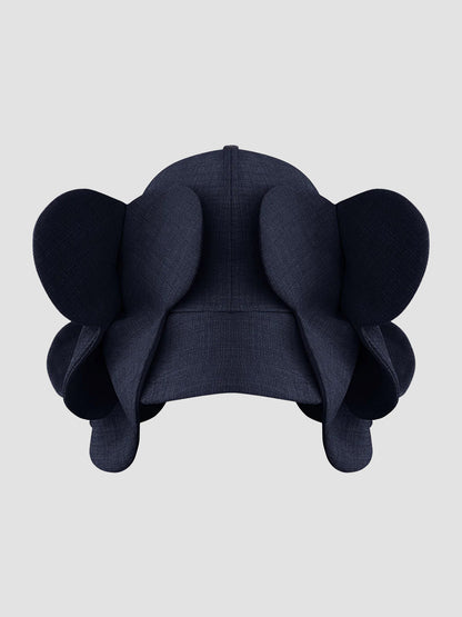 Gnat night blue scalloped floral hat