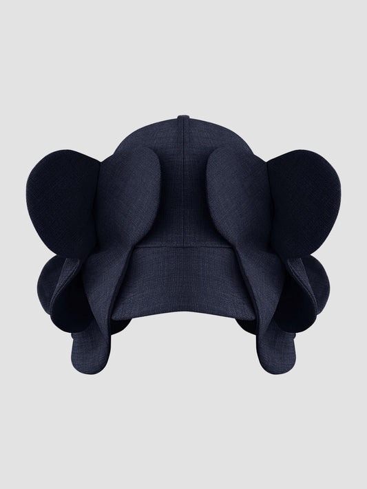 Gnat night blue scalloped floral hat