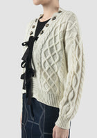 Skyler off-white knitted cardigan