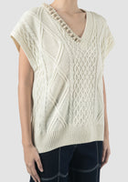 Talia white knitted vest