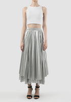 Majime light silver pleated skirt