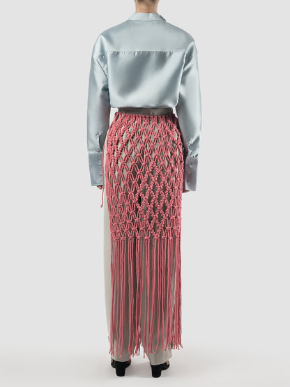 Lenka pink macrame apron