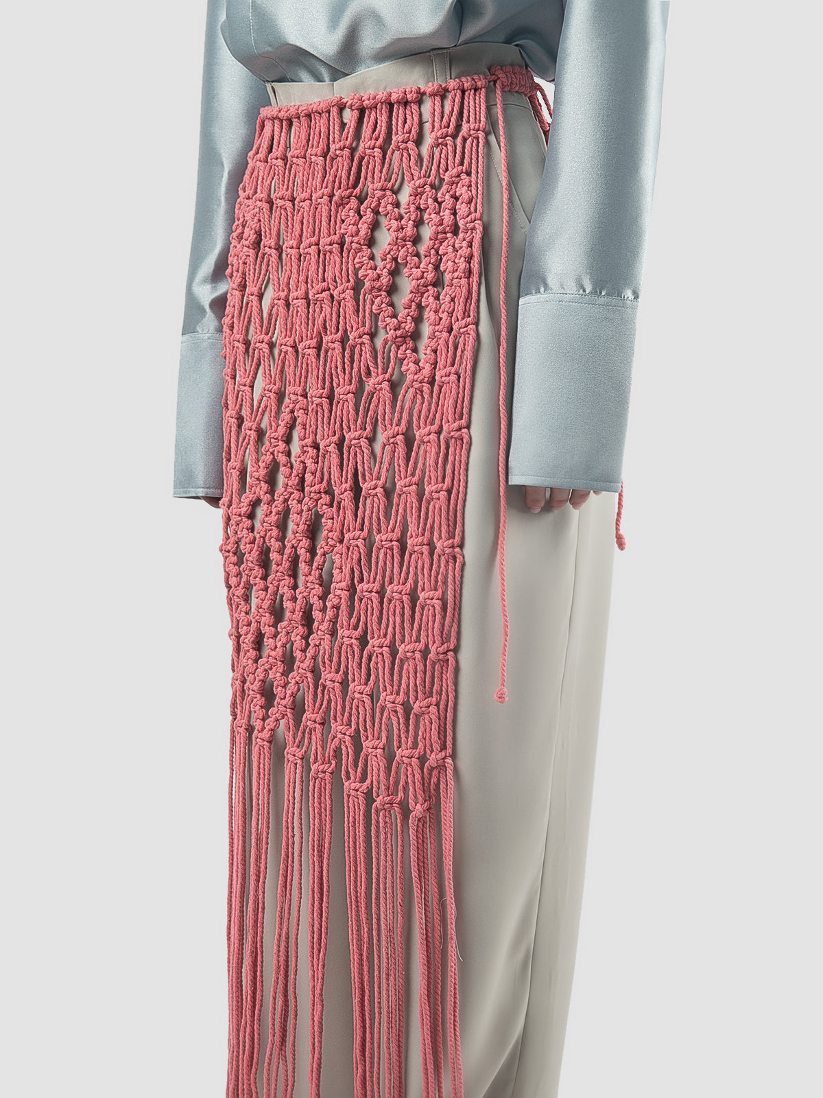Lenka pink macrame apron