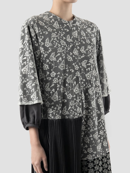 Black Asymmetrical Pleated Maxi Dress