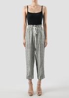 Two-tone embroidered cotton pants