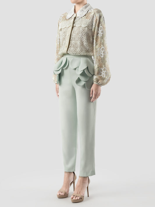 White Guipure Cotton Lace Blouse