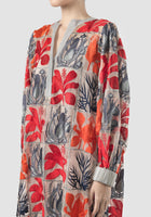 Basia multicolor silk organza midi dress