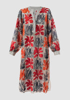 Basia multicolor silk organza midi dress