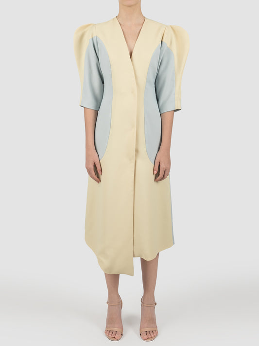 Flori butter yellow midi dress