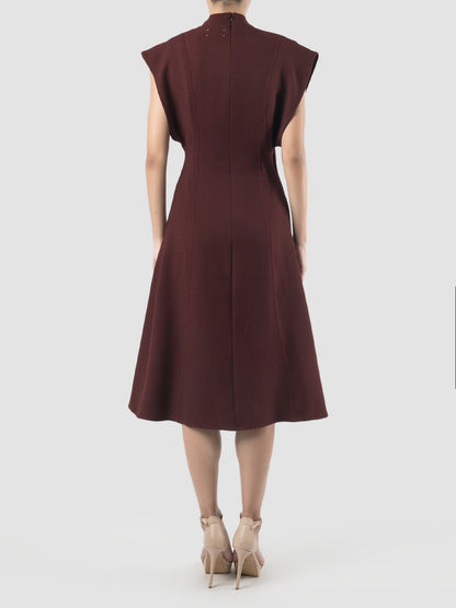 Rifo maroon midi dress
