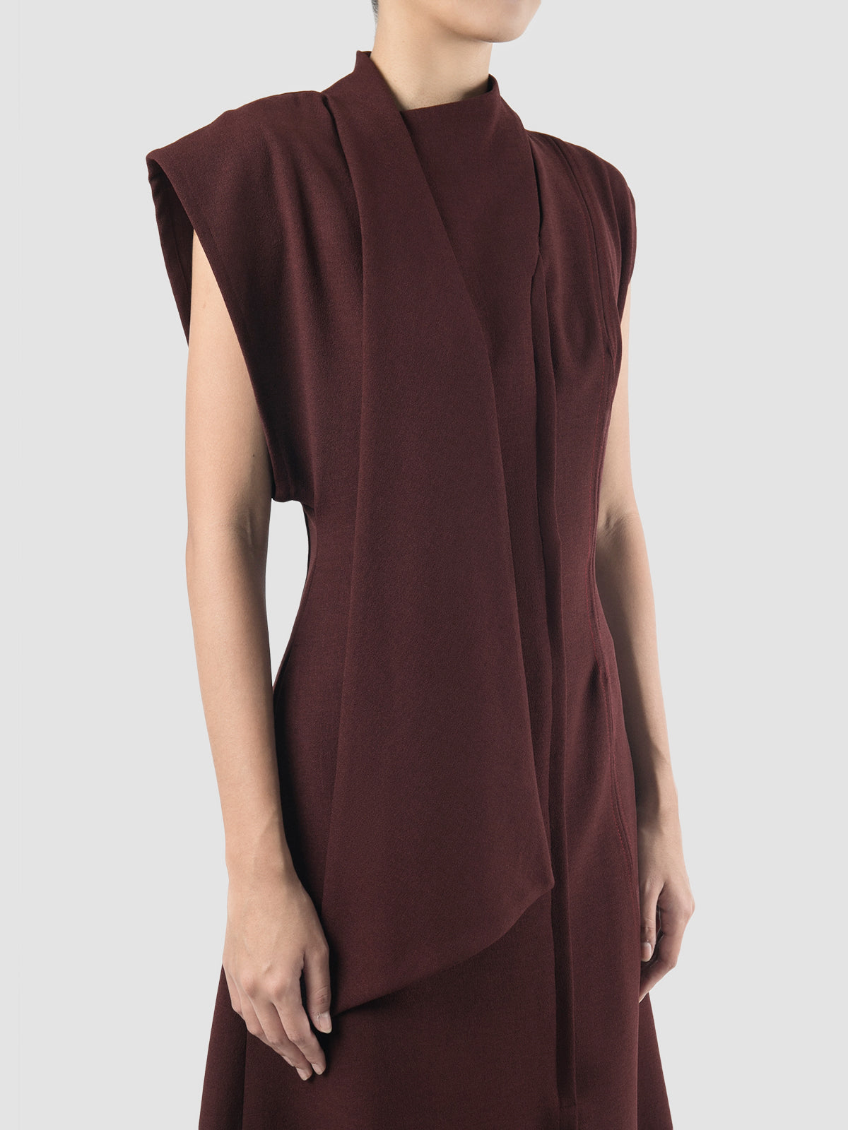 Rifo maroon midi dress