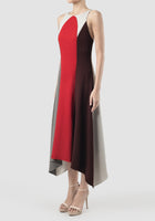 Cosmos red sleeveless midi dress