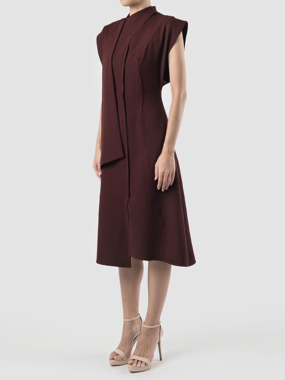 Rifo maroon midi dress