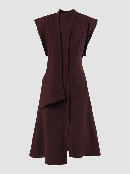 Rifo maroon midi dress