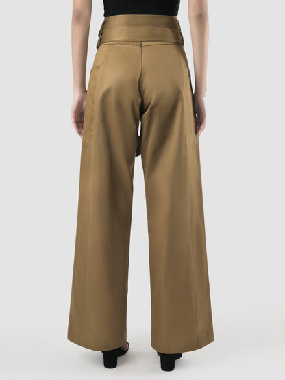 Ren khaki wide-legged pants