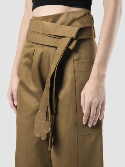 Ren khaki wide-legged pants