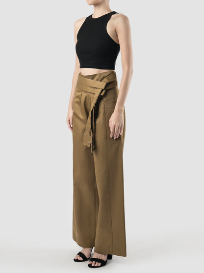 Ren khaki wide-legged pants