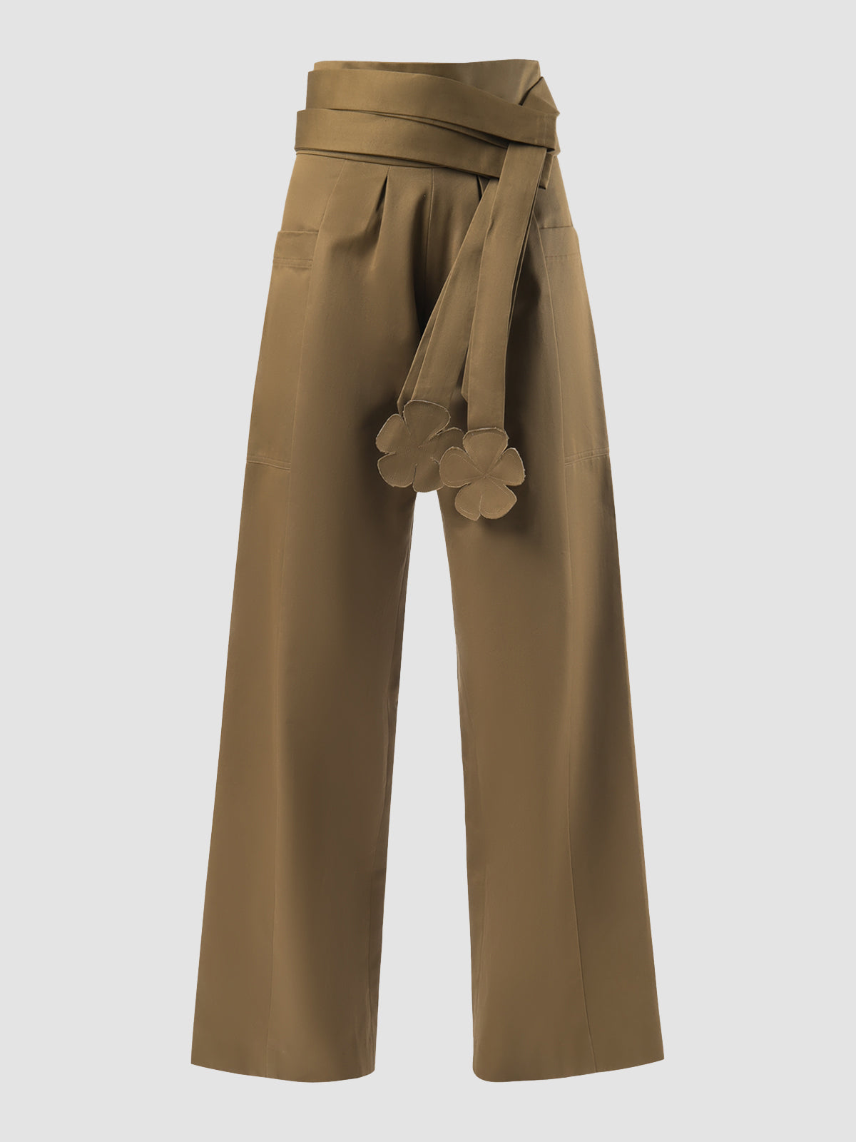 Ren khaki wide-legged pants