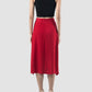 Red Waltz asymmetrical midi skirt