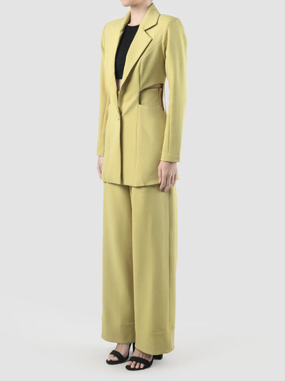 Savi lime green cutout suit jacket PILLAR Savi lime green cutout suit jacket PILLAR