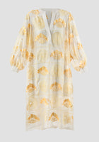 Basia butter yellow silk organza midi dress