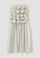Emilija white midi skirt with shirring details