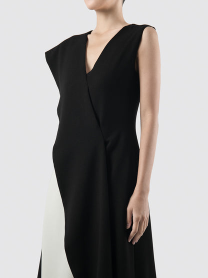 Dash Black And White Tiered Midi Dress
