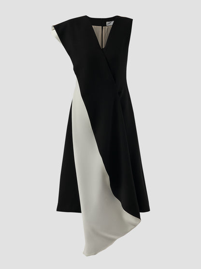Dash Black And White Tiered Midi Dress