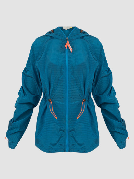 Blue Ruched Lightweight Jacket