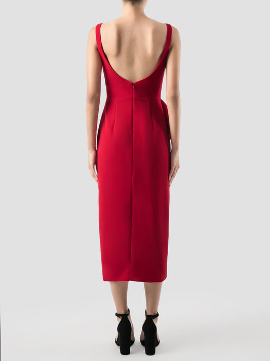 Bandersnatch Scarlet Red Midi Dress