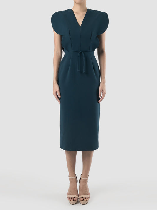 Matron dark teal midi dress