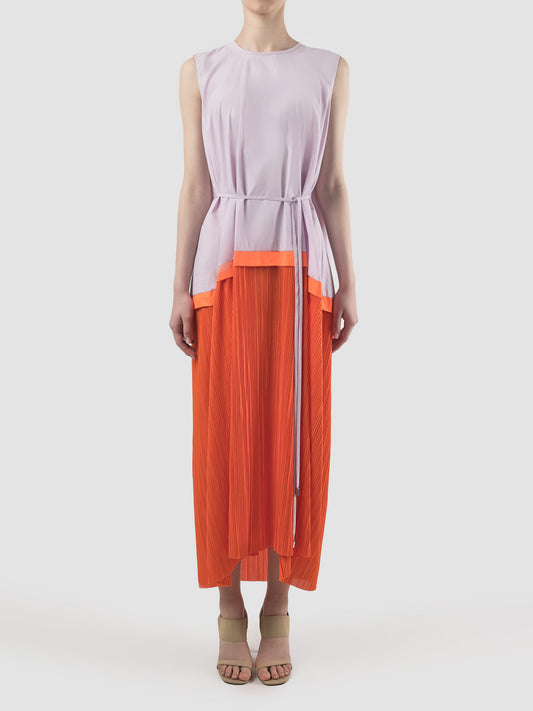 Composer lavender purple and orange midi dress