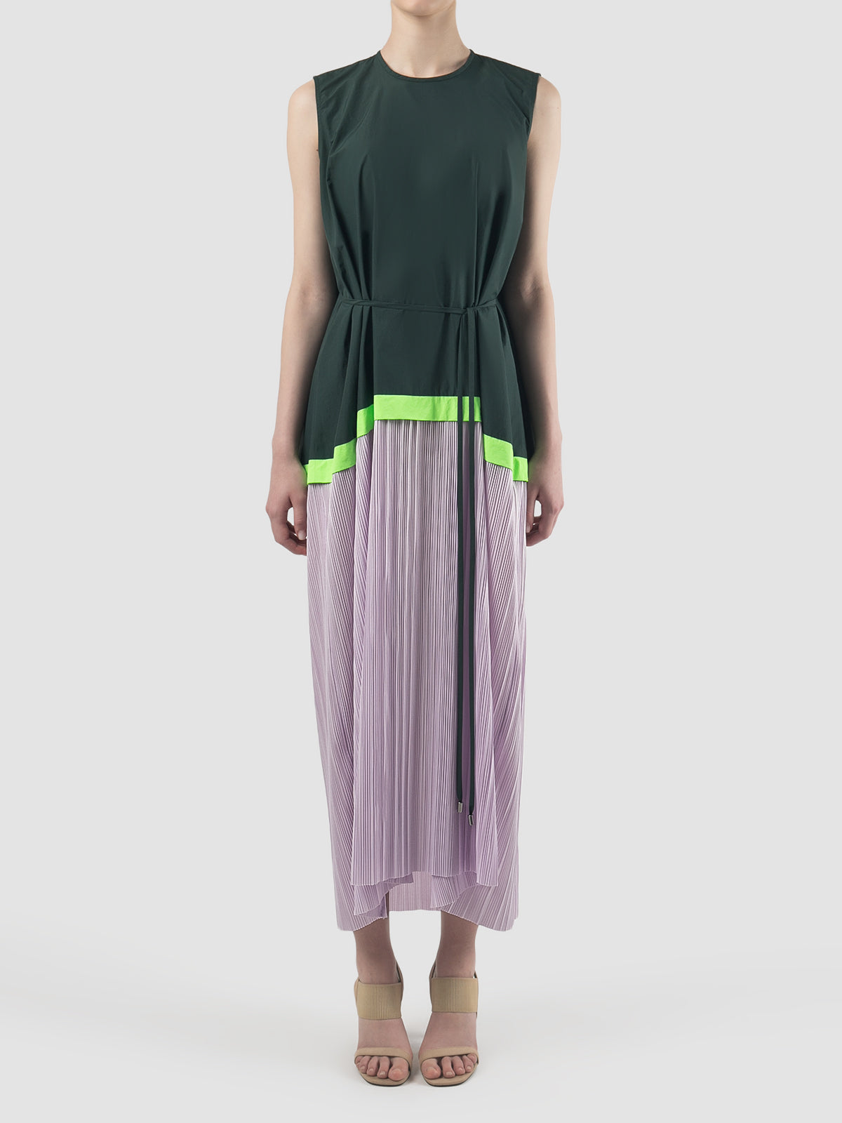 Composer forest green and lilac midi dress