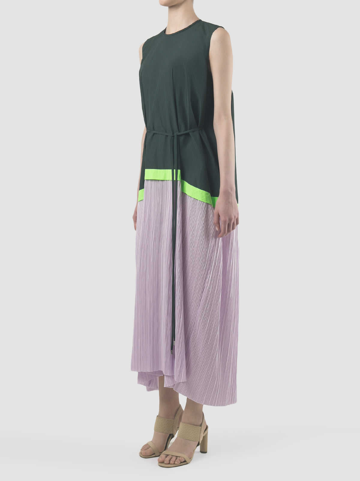Composer forest green and lilac midi dress