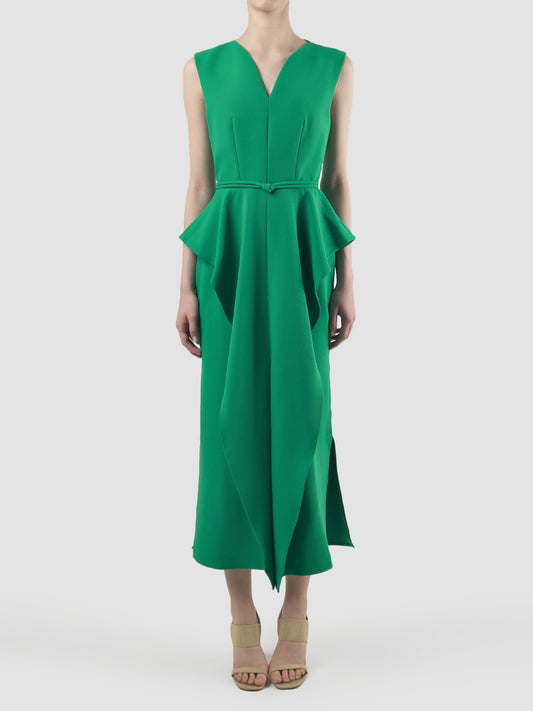 Giocoso fern green sleeveless maxi-dress