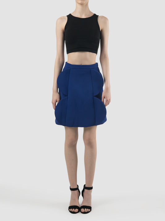 Flat Cerulean blue mini skirt
