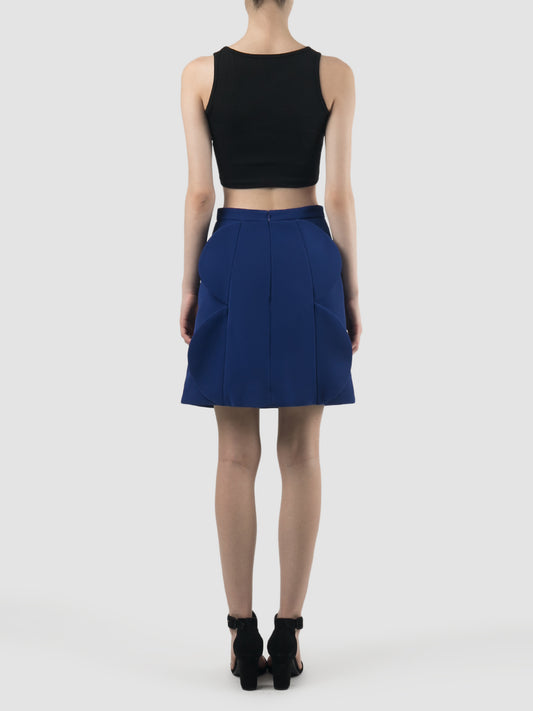 Flat Cerulean blue mini skirt