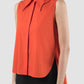 Oval burnt orange sleeveless shirt