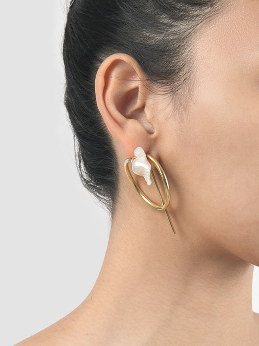 Perle Spirale gold earrings