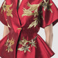 Signature Kimono w/Peplum And Embroidery In Red