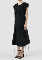 Black blouse with contrast panel