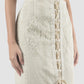 White layered lace applique midi skirt