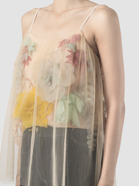3D Embroidery Camisole In Nude